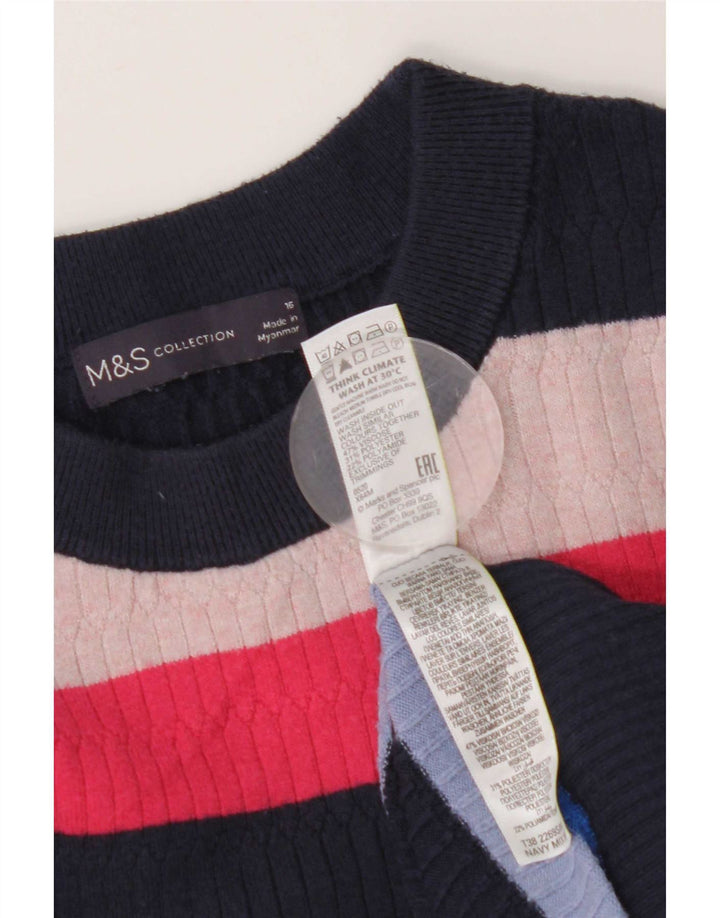 Maglione maglione girocollo da donna Marks & Spencer UK 16 grande multicolore
