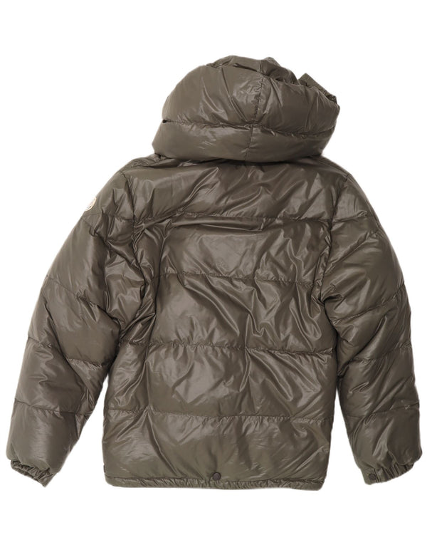 Moncler Giacca imbottita con cappuccio da uomo taglia 0 XS poliammide kaki