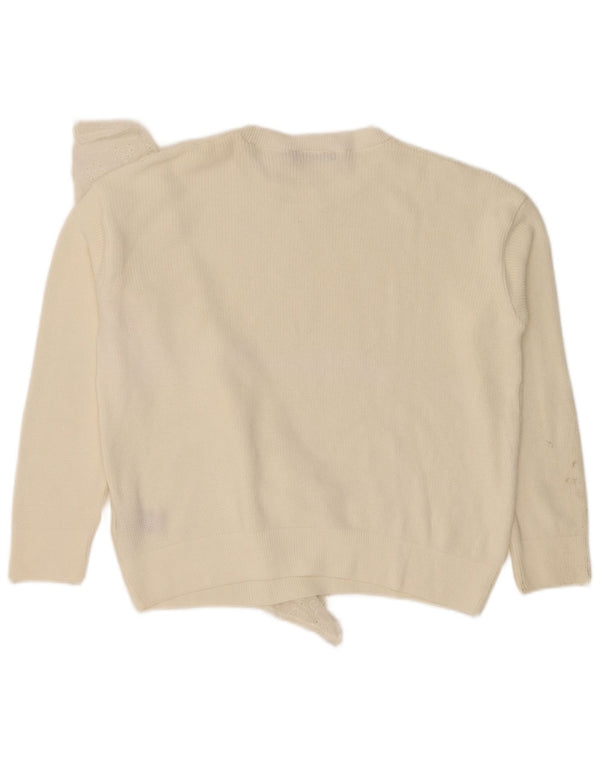 Maglione maglione con scollo a barca da donna Marks & Spencer UK 12 medio bianco