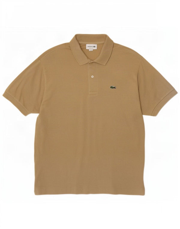Polo da uomo Lacoste vestibilità classica taglia 5 grande in cotone beige