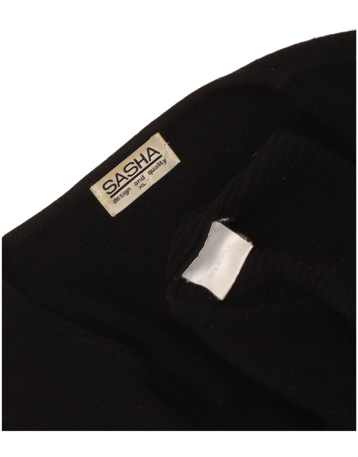 Maglione da donna con scollo a V Sasha UK 18 XL Acrilico nero