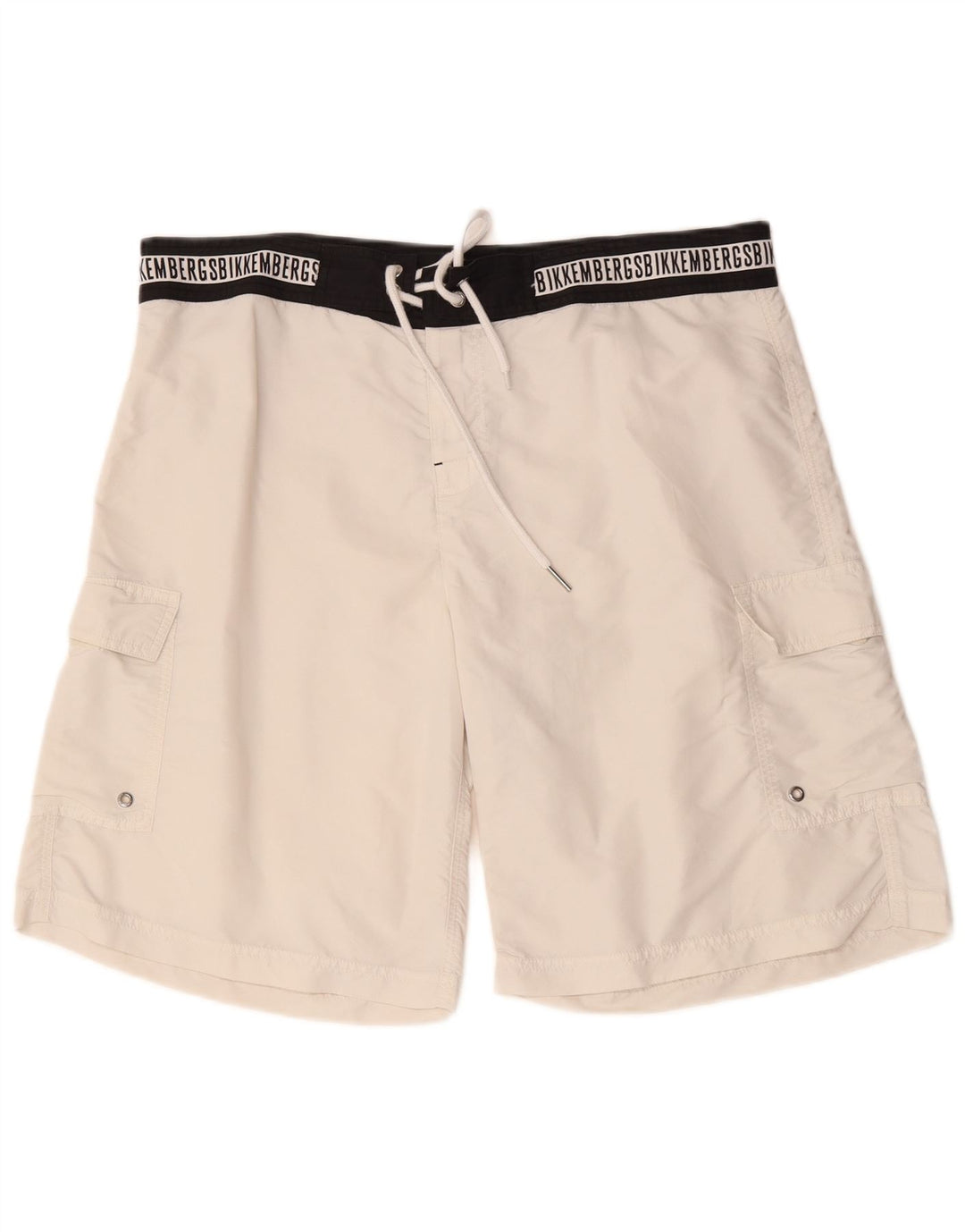 Bikkembergs Pantaloncini da bagno Graphic Cargo da uomo XL White Colourblock