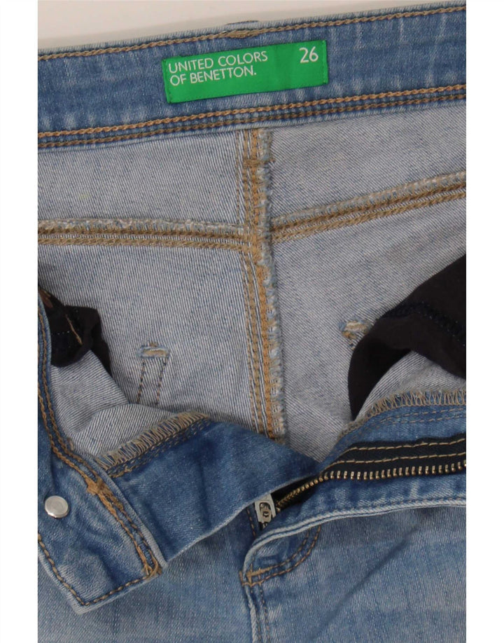 Jeans Bootcut slim effetto consumato Benetton da donna W26 L31 Blu