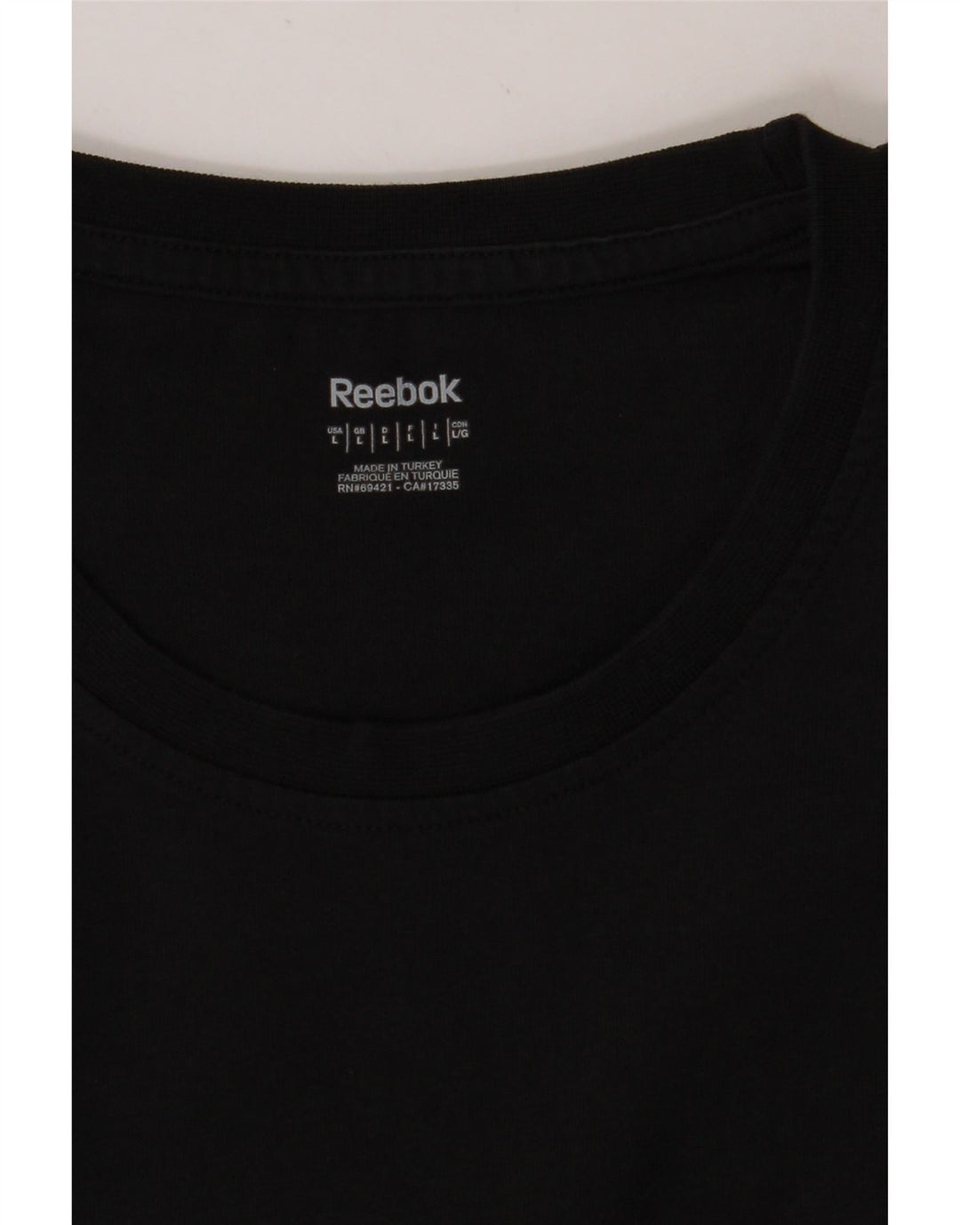REEBOK Mens Graphic T-Shirt Top Large Black Cotton Vintage Reebok and Second-Hand Reebok from Messina Hembry 