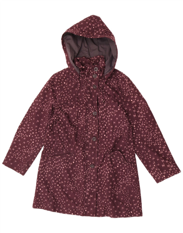 Impermeabile da donna con motivo astratto di White Stuff UK 12 Borgogna medio Cat
