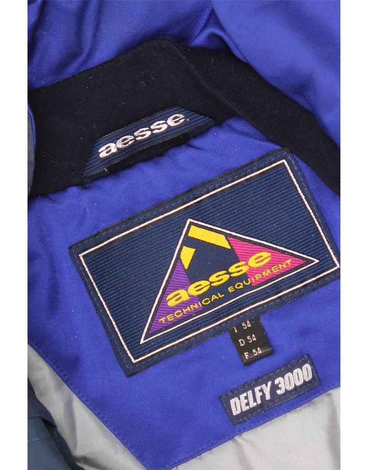 Giacca da sci con cappuccio da uomo Aesse IT 54 2XL Blu Colourblock