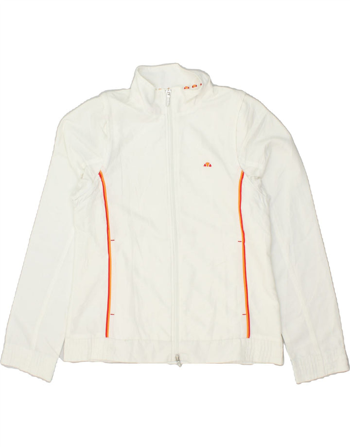 ELLESSE Womens Tracksuit Top Jacket EU 38 Medium White Polyester | Vintage Ellesse | Thrift | Second-Hand Ellesse | Used Clothing | Messina Hembry 