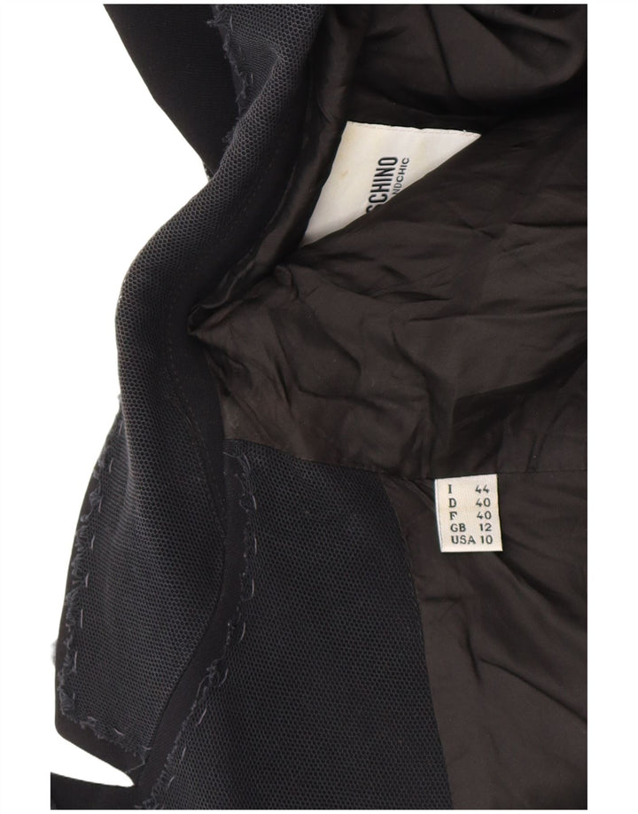 Giacca Blazer Moschino da donna economica e chic UK 12 Medium Black Rayon
