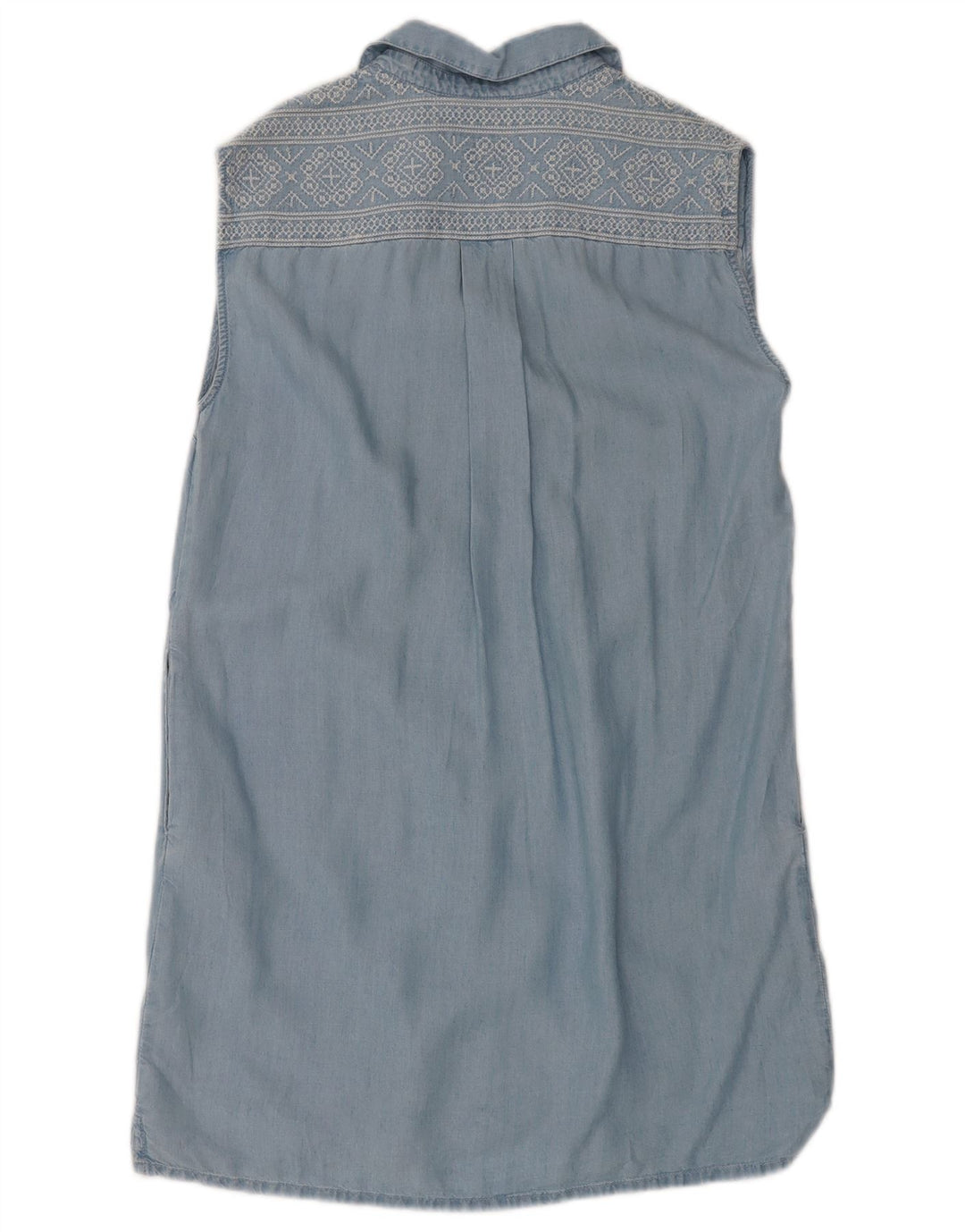 PEPE Jeans Abito da tenda senza maniche da donna UK 10 Piccolo Lyocell blu Fair Isle