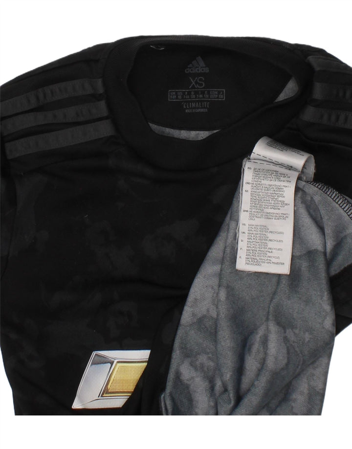 T-shirt grafica da ragazzo Adidas Top 7-8 anni XS poliestere nero