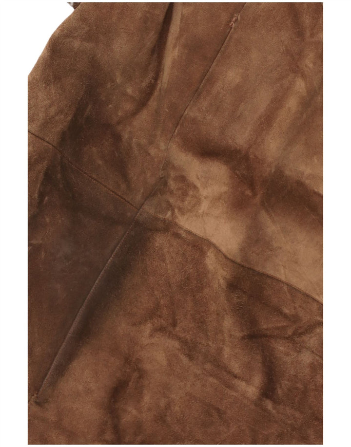 Soprabito vintage da donna in pelle scamosciata Sherpa UK 14 Marrone medio