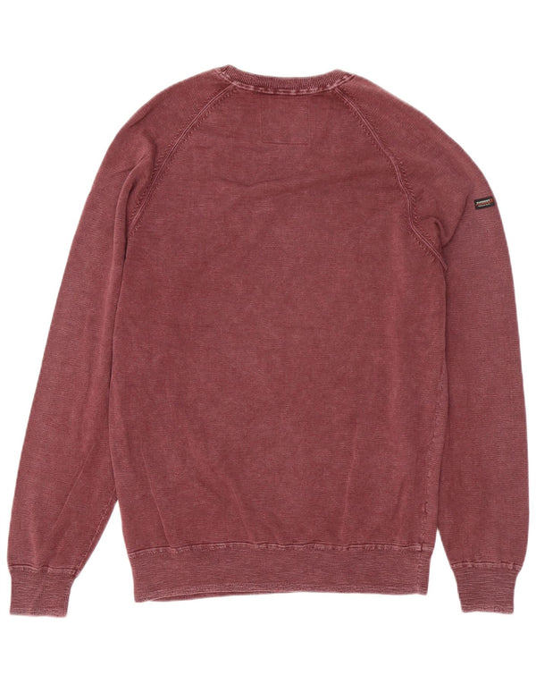 Felpa da uomo Superdry Maglione grande in cotone bordeaux