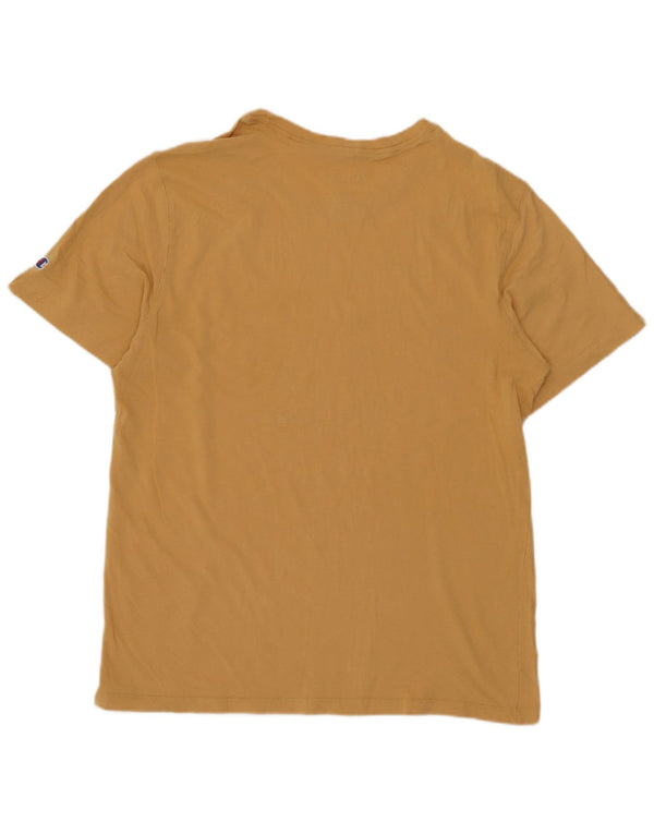 T-shirt grafica da uomo Champion Top grande in cotone giallo