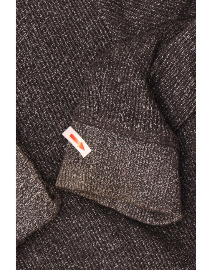 Maglione cardigan da uomo Fat Face Grande cotone chiazzato grigio