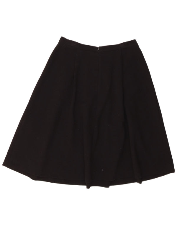 Vintage Womens A-Line Skirt IT 42 Medium W28 Black Viscose