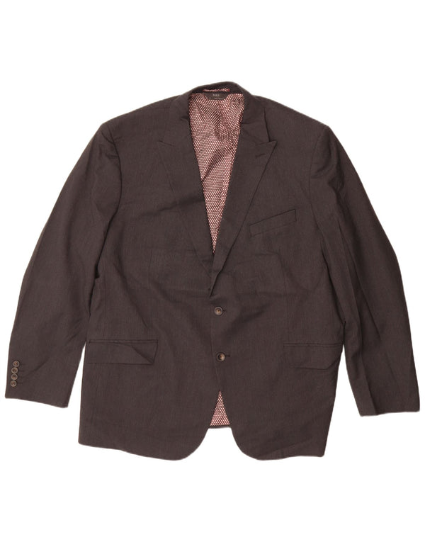 Giacca blazer da uomo a vestibilità regolare a 2 bottoni Marks & Spencer UK 48 4XL Grigia