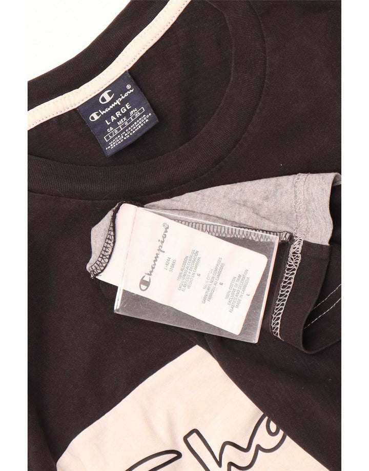 T-shirt grafica da uomo Champion Top grande in cotone color block multicolore