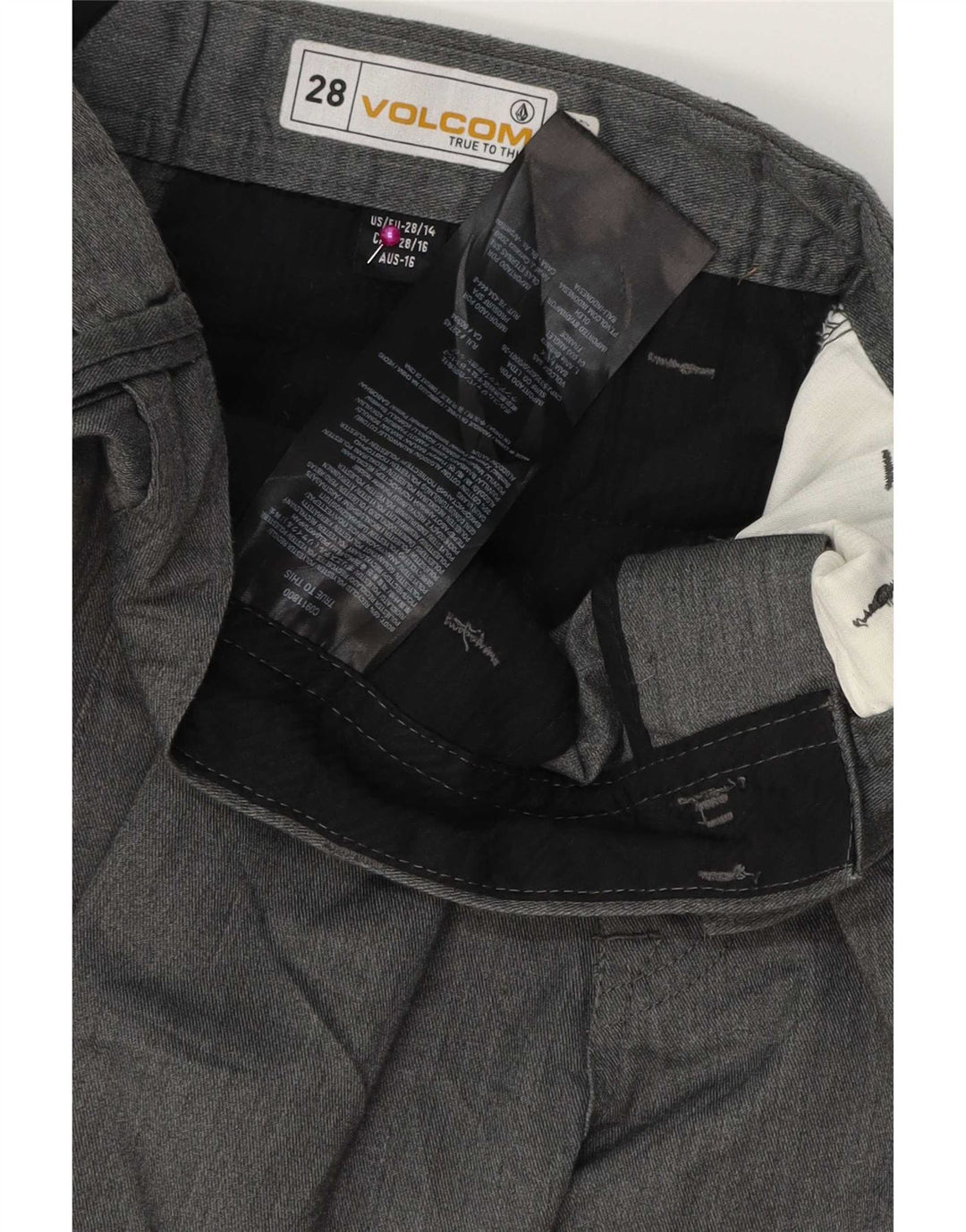 Pantaloncini chino da bambino Volcom 15-16 anni W28 poliestere grigio