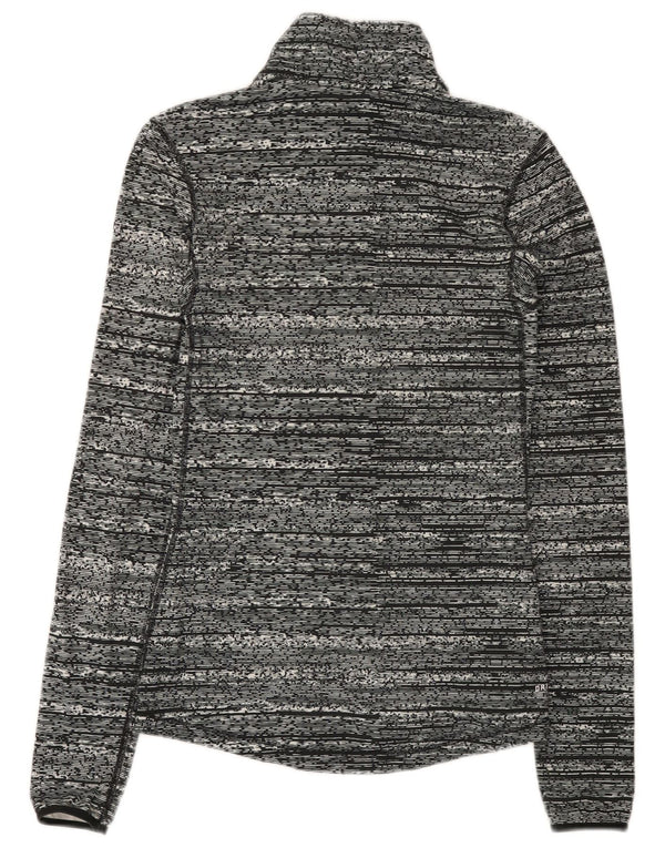 Maglia Nike da uomo con zip e collo a maniche lunghe, piccola, in poliestere chiazzato grigio