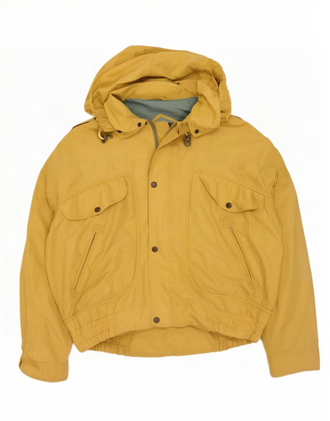 Giubbotto bomber con cappuccio vintage da uomo UK 42 XL giallo