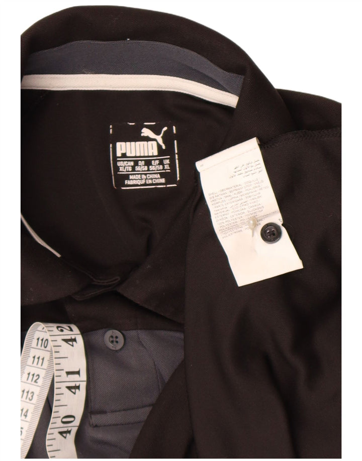 Polo grafica da uomo Puma XL in poliestere color block nero