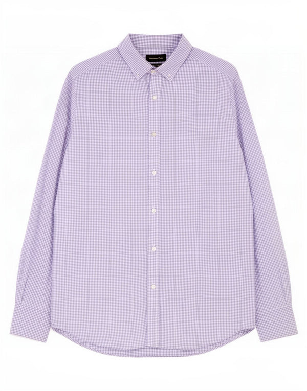 Camicia da uomo Massimo Dutti a quadretti viola medio