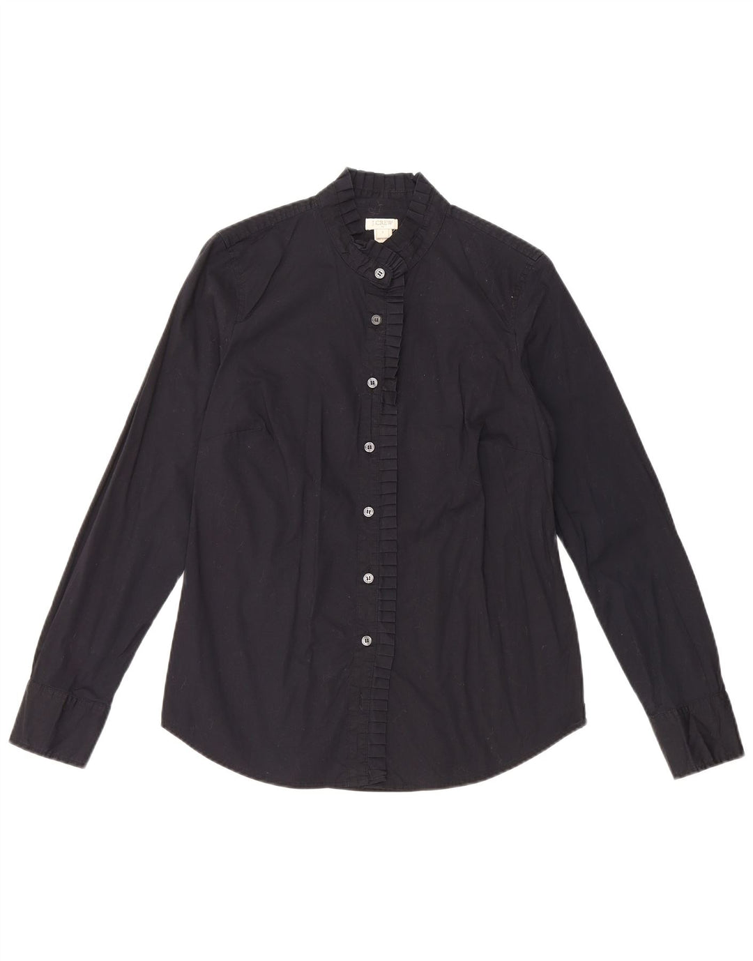 Camicia da donna J. Crew con volant sul davanti UK 10 piccola in cotone nero