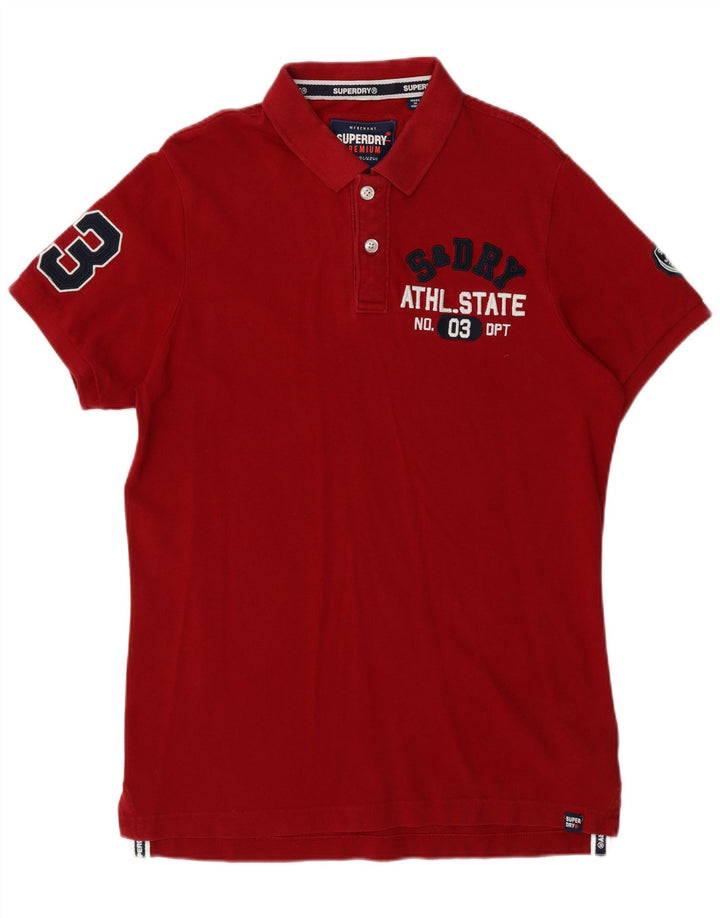Polo grafica da uomo Superdry XL in cotone rosso