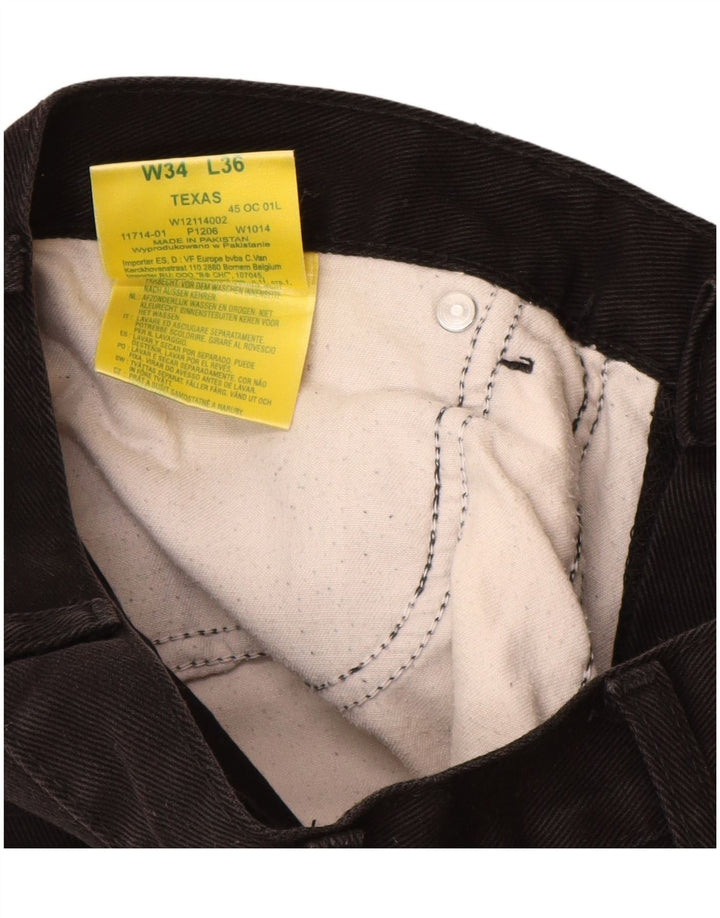 Jeans dritti da uomo Texas WRANGLER W34 L32 cotone nero