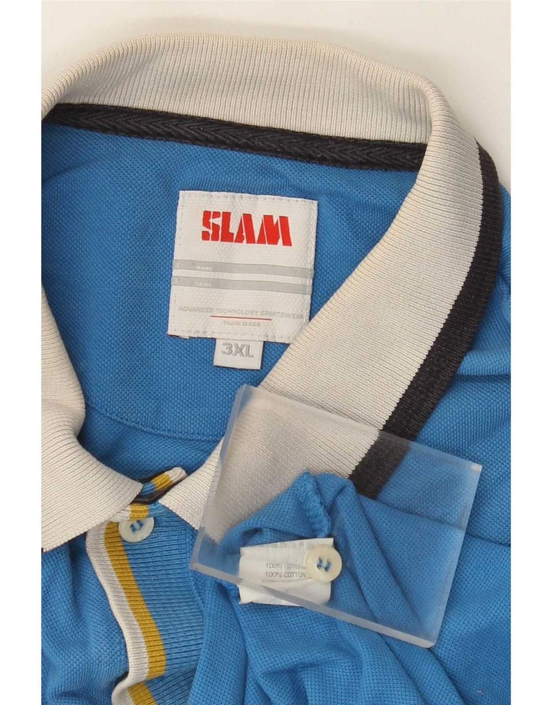 Polo da uomo Slam 3XL in cotone blu