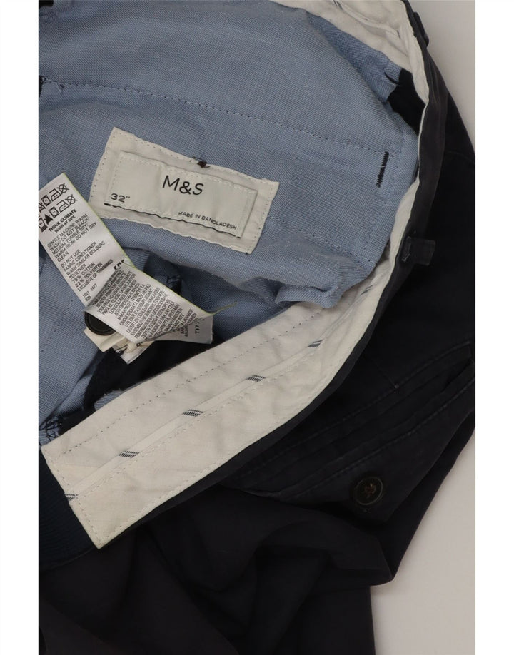 Pantaloncini chino da uomo Marks & Spencer W32 cotone blu navy medio