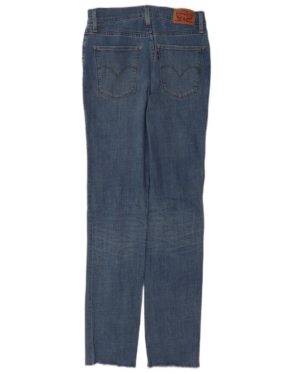 Levi's Donna 724 Jeans dritti a vita alta effetto consumato W28 L31 cotone blu