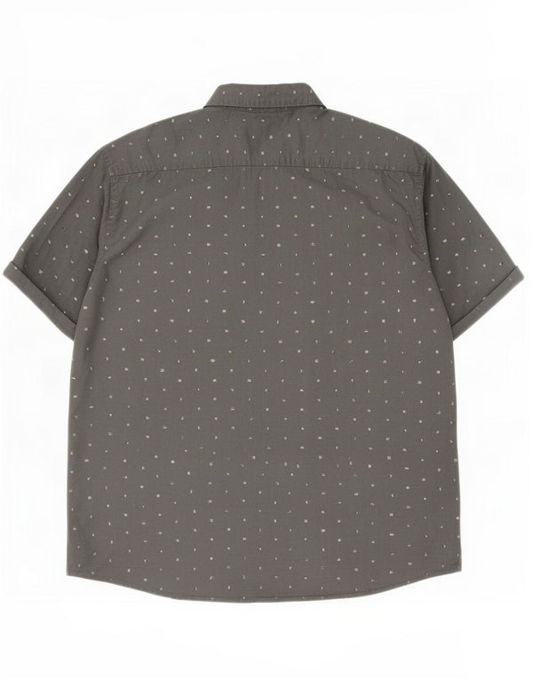 S.Oliver Camicia da uomo a maniche corte vestibilità regolare XL Cotone maculato grigio