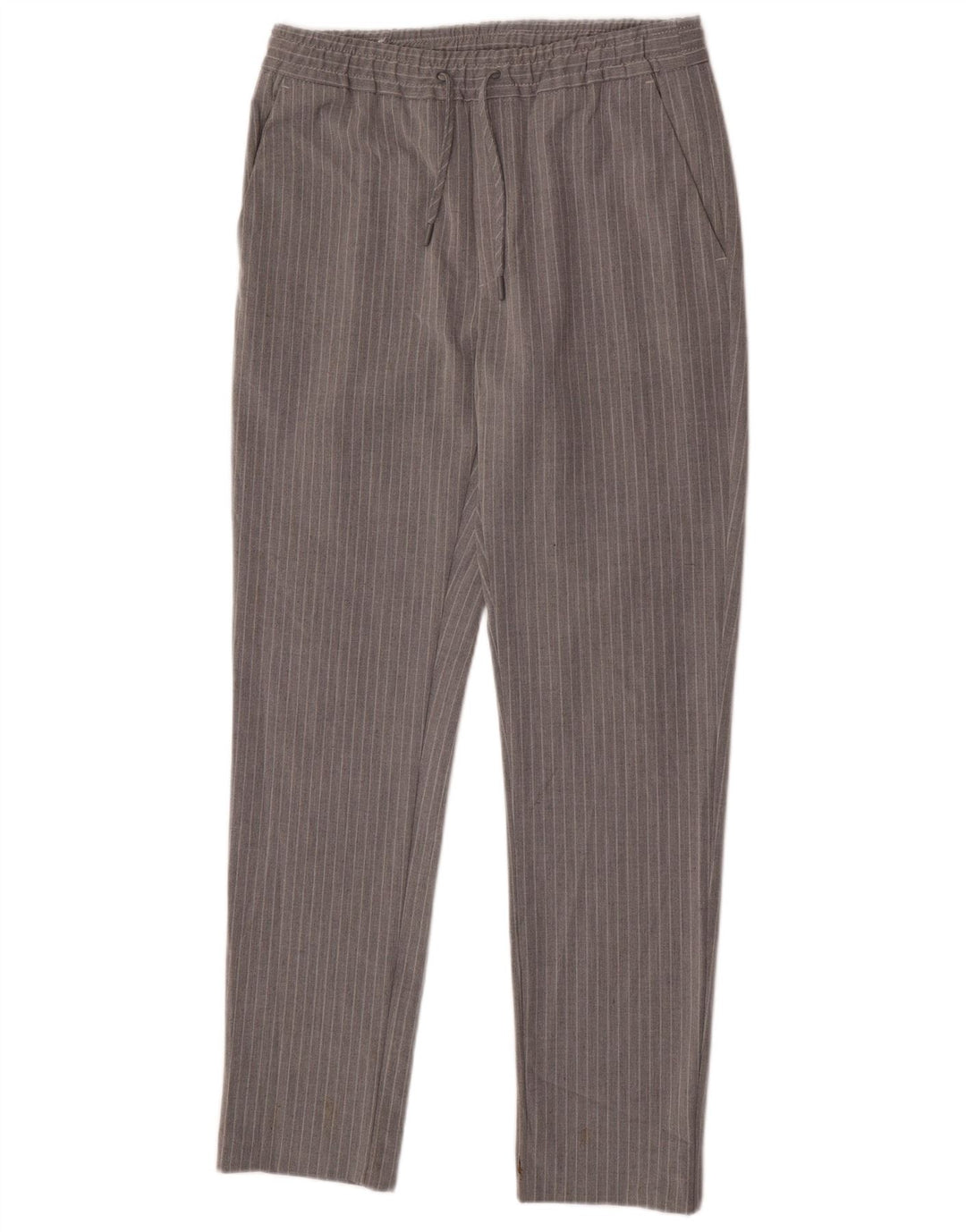 Pantaloni chino slim da uomo Zara piccoli W29 L30 poliestere a righe grigie