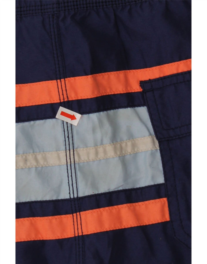 Pantaloncini da bagno da uomo IZOD piccoli in poliestere a righe blu navy