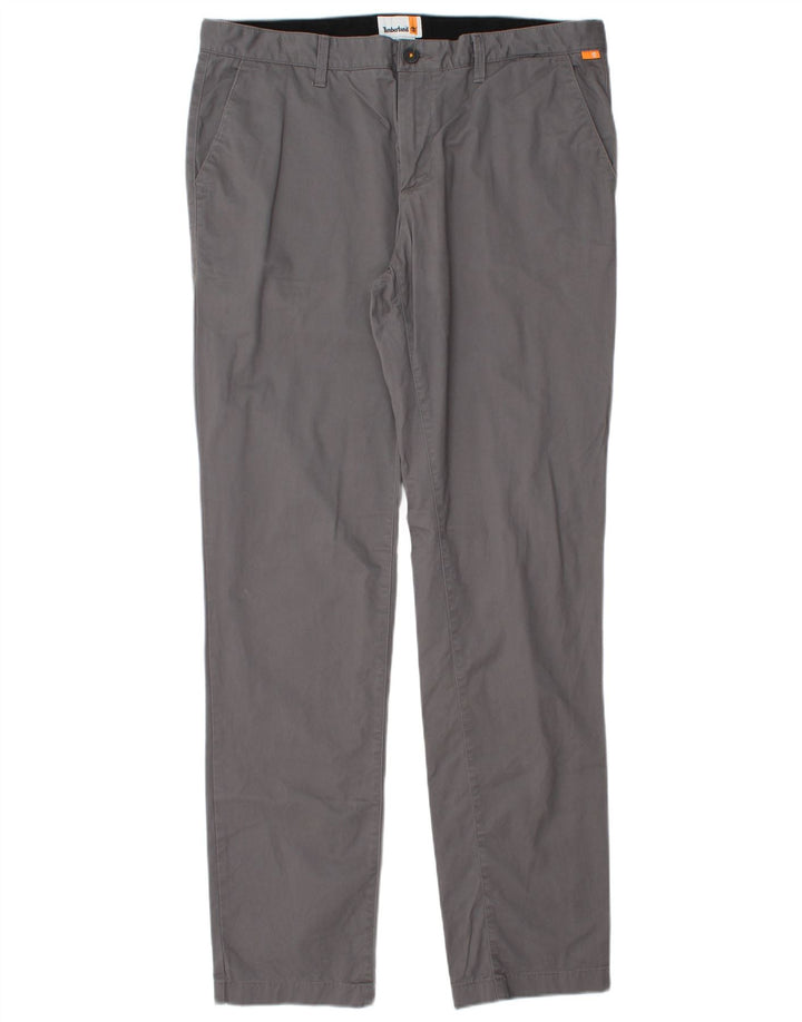 Pantaloni chino slim da uomo TIMBERLAND W36 L34 cotone grigio