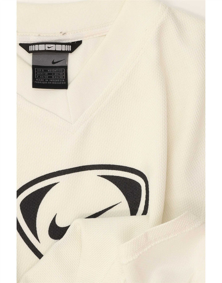 T-shirt grafica da uomo Nike Top UK 36/38 piccola in poliestere a righe bianche