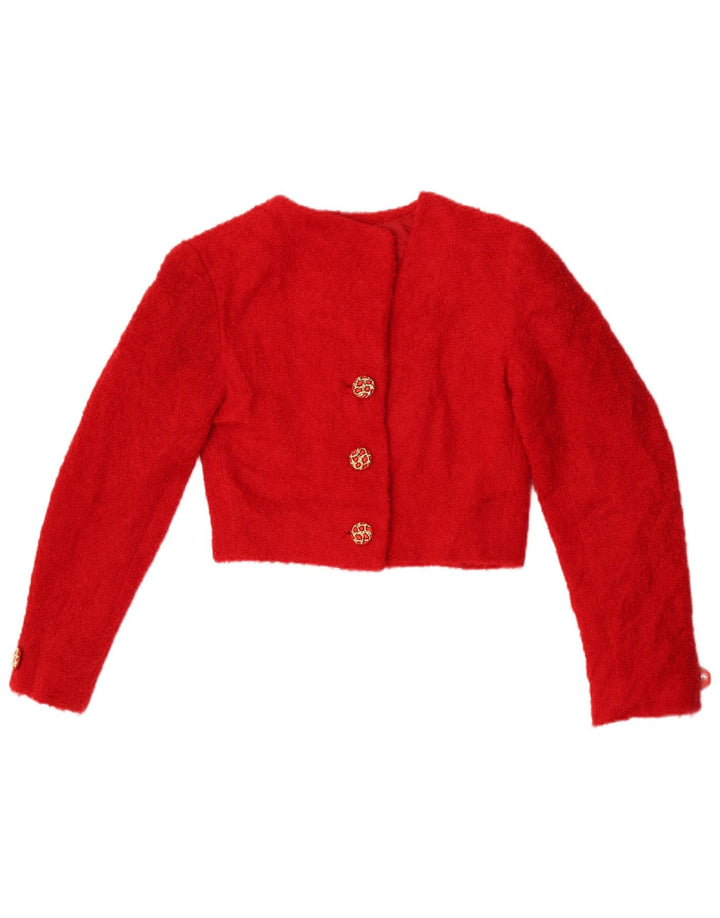 Giacca Bolero vintage da donna UK 10 piccola rossa