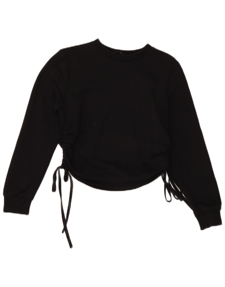 Felpa da donna Zara UK 10 piccola in poliestere nero