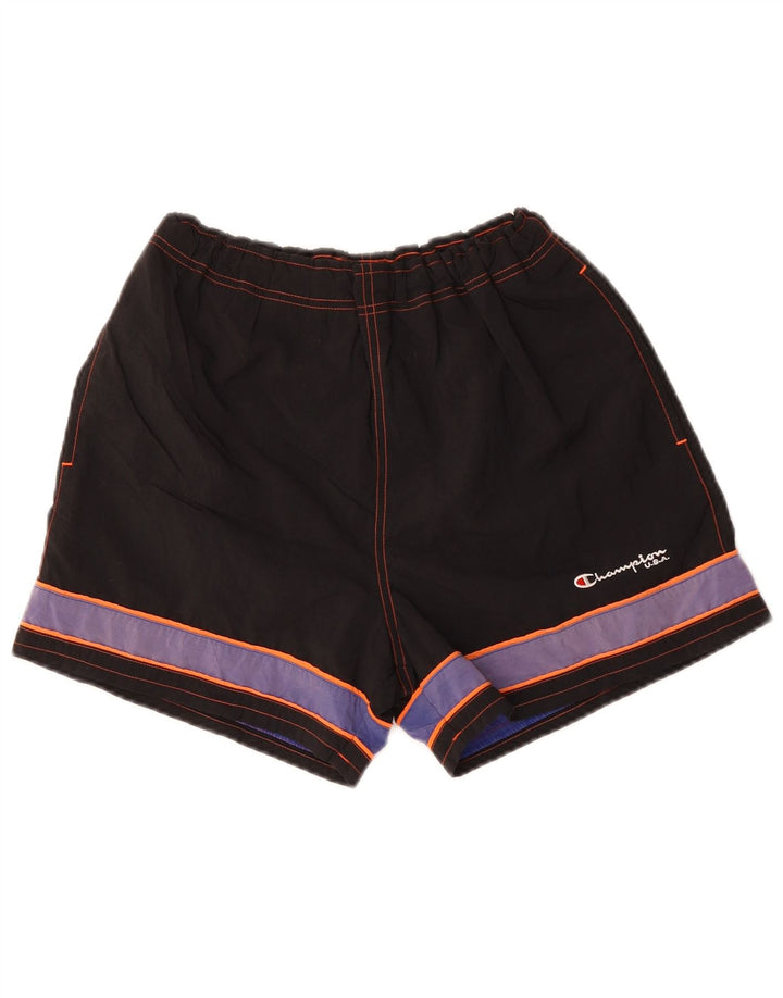 Pantaloncini sportivi da uomo Champion Medium Black Colourblock in poliestere sportivo
