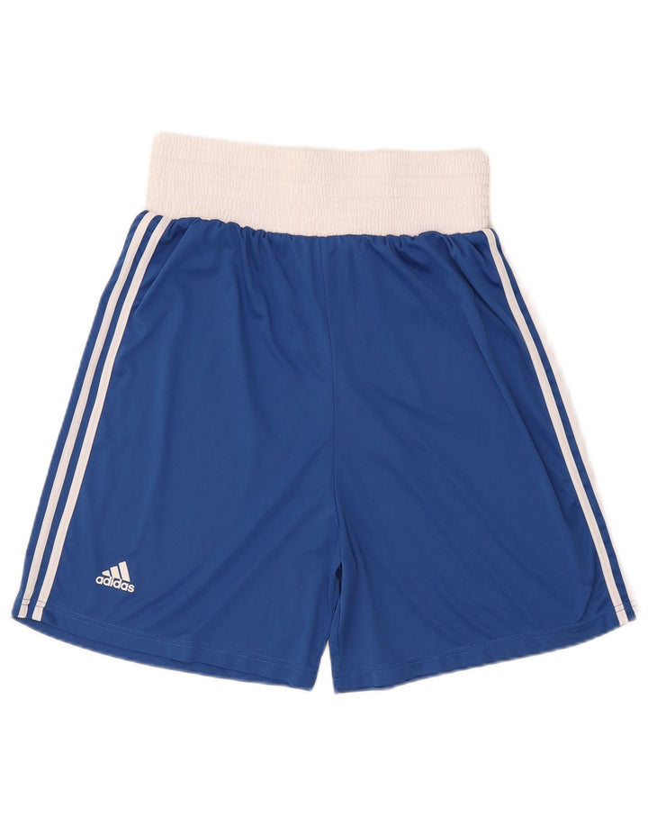 Pantaloncini sportivi da boxe da uomo Adidas, grandi, in poliestere color block blu
