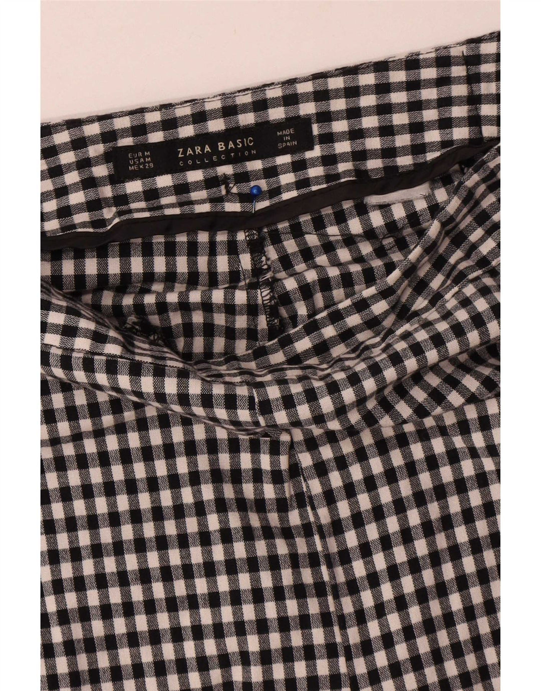 Pantaloni chino slim da donna Zara medi W28 L28 a quadretti neri
