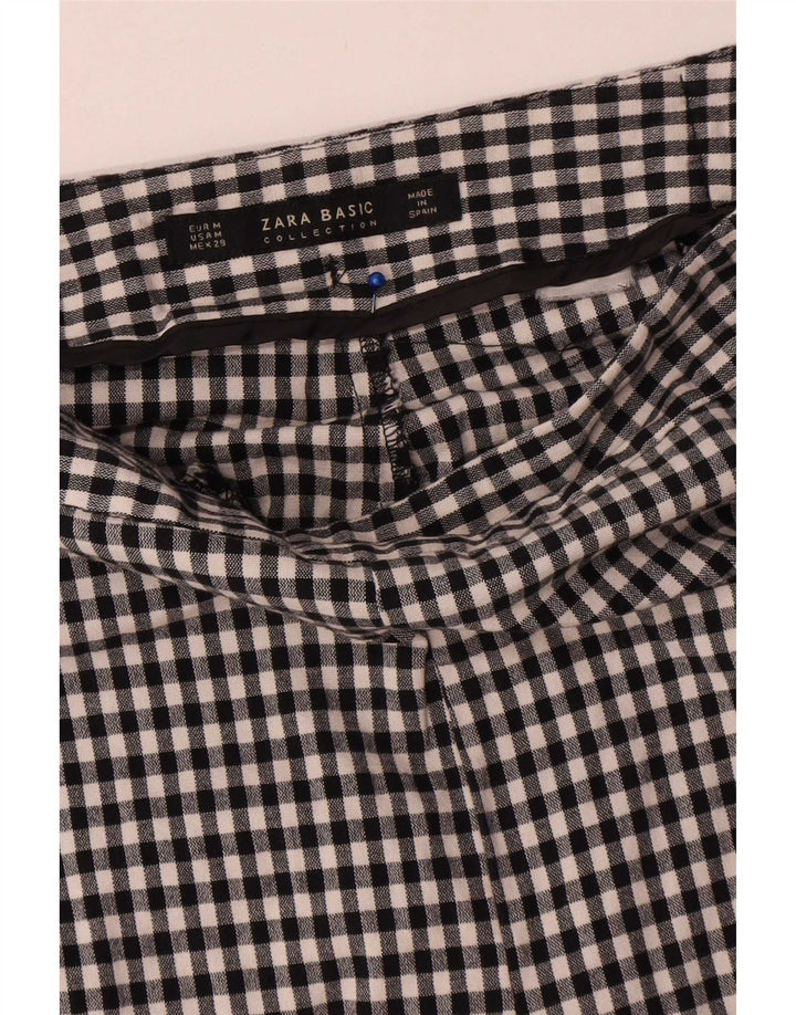 Pantaloni chino slim da donna Zara medi W28 L28 a quadretti neri