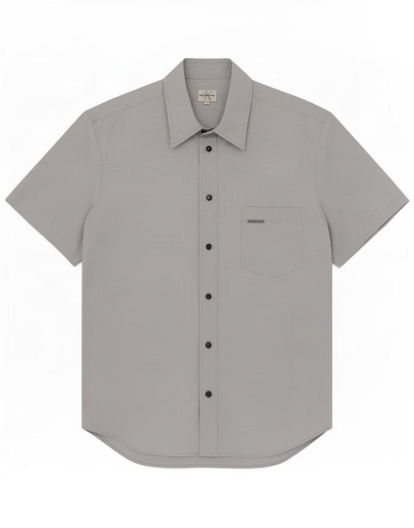 Camicia a maniche corte da uomo Calvin Klein Jeans Large in cotone grigio