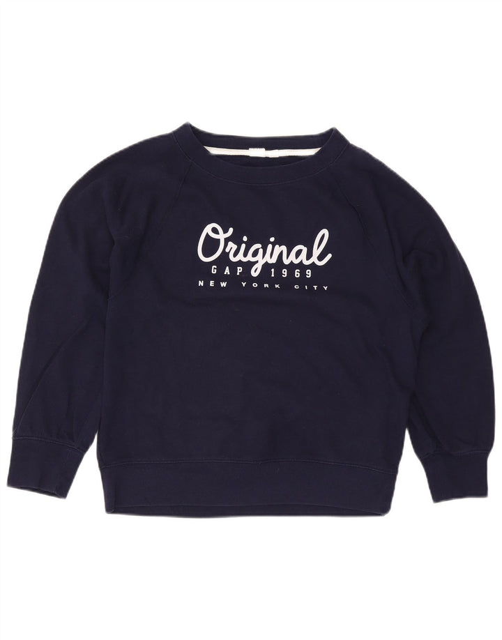 Gap Felpa con grafica oversize da donna UK 10 Small Cotone blu navy