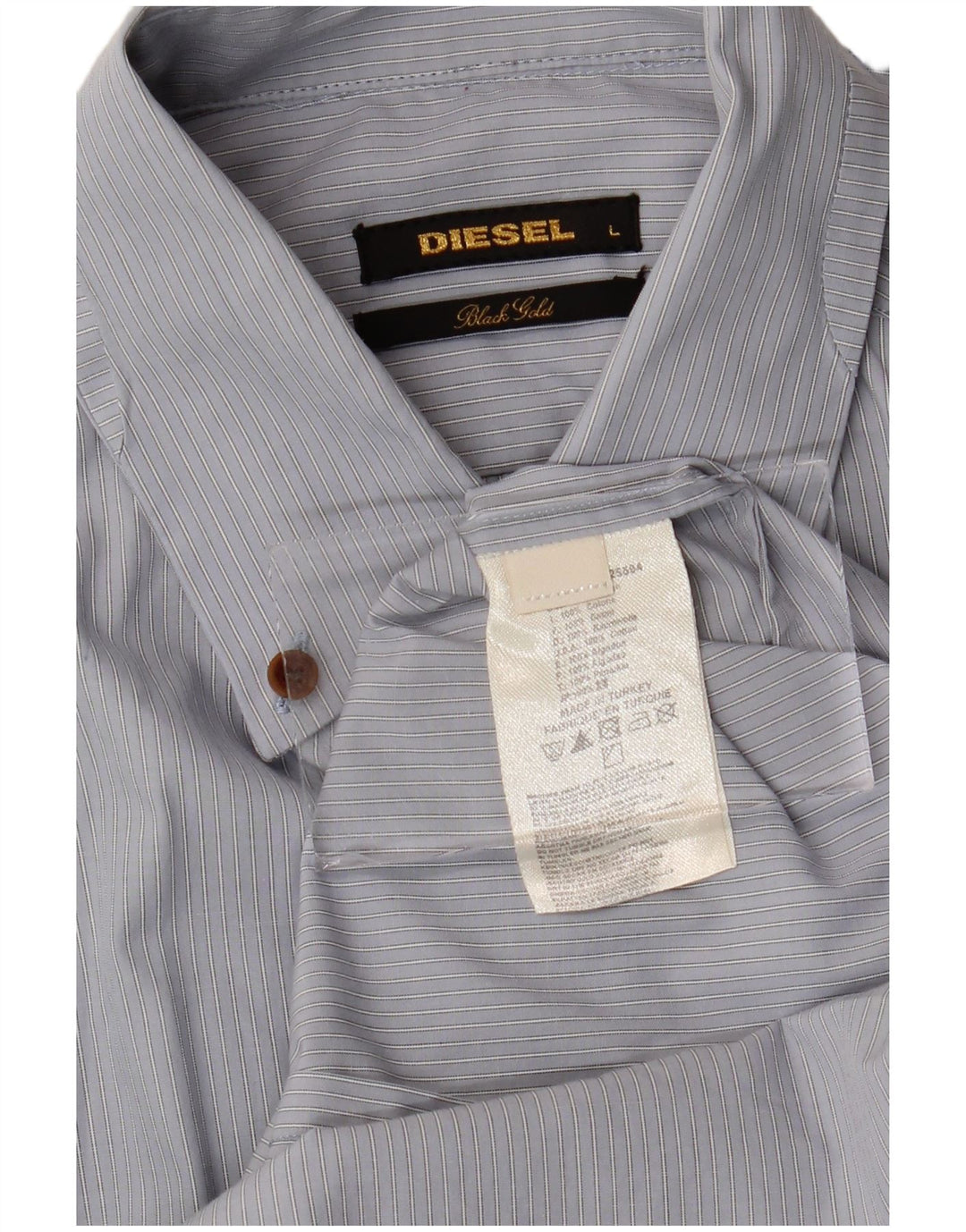 Camicia Uomo Diesel Large Cotone Gessato Blu