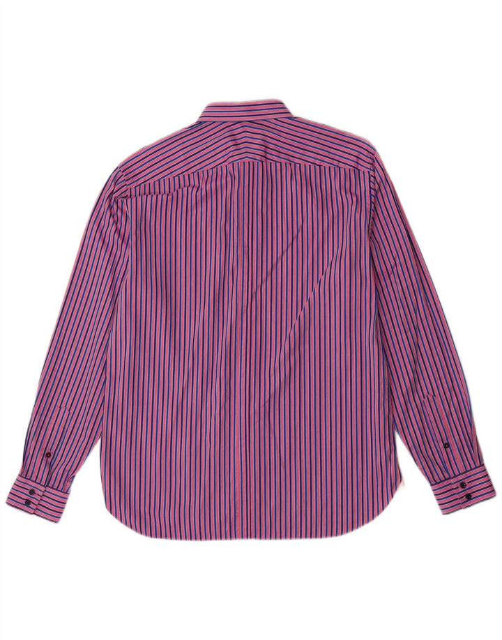 BEN SHERMAN Mens Shirt Size 16 Large Pink Striped Cotton
