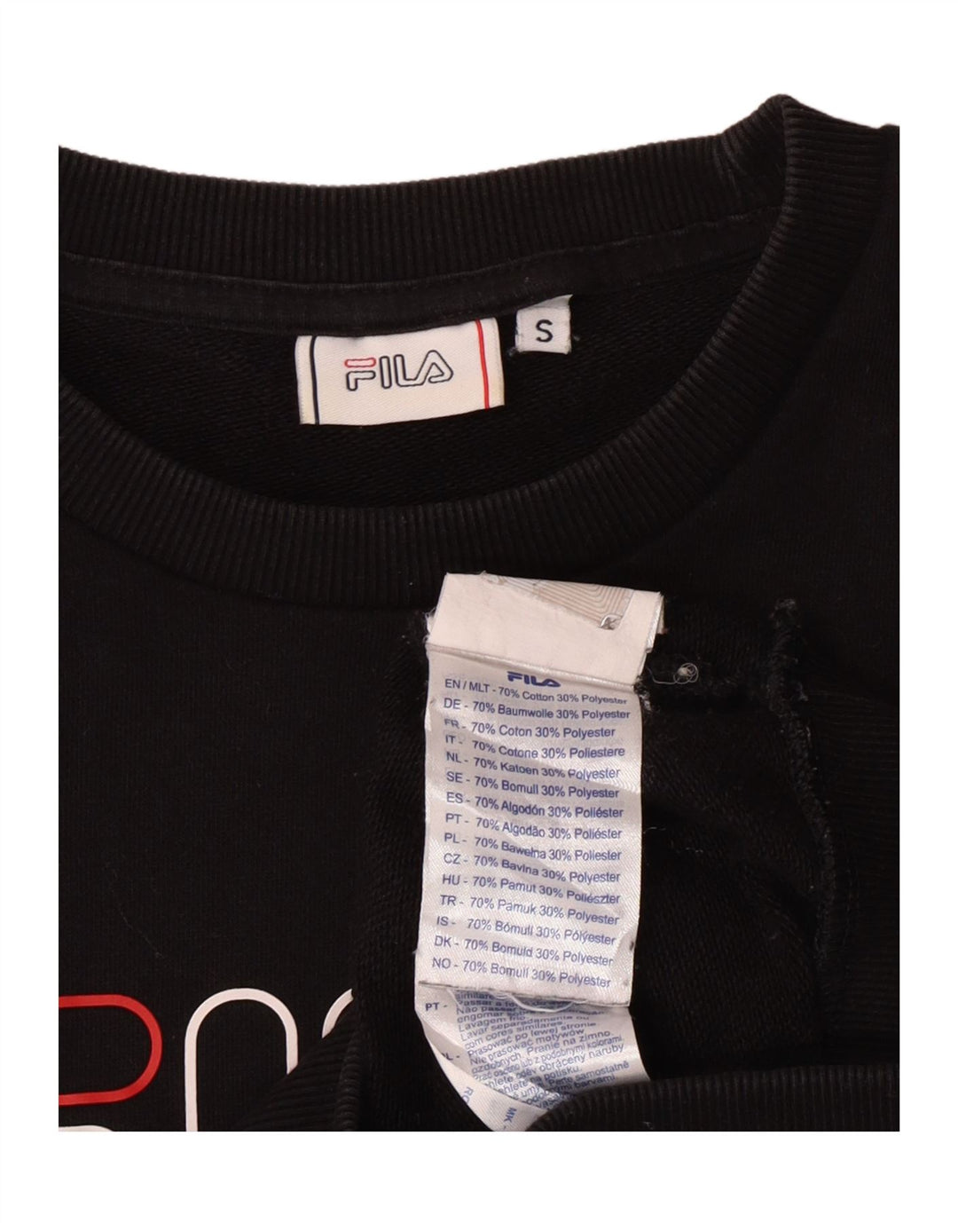 Fila Felpa grafica da uomo Maglione piccolo cotone nero