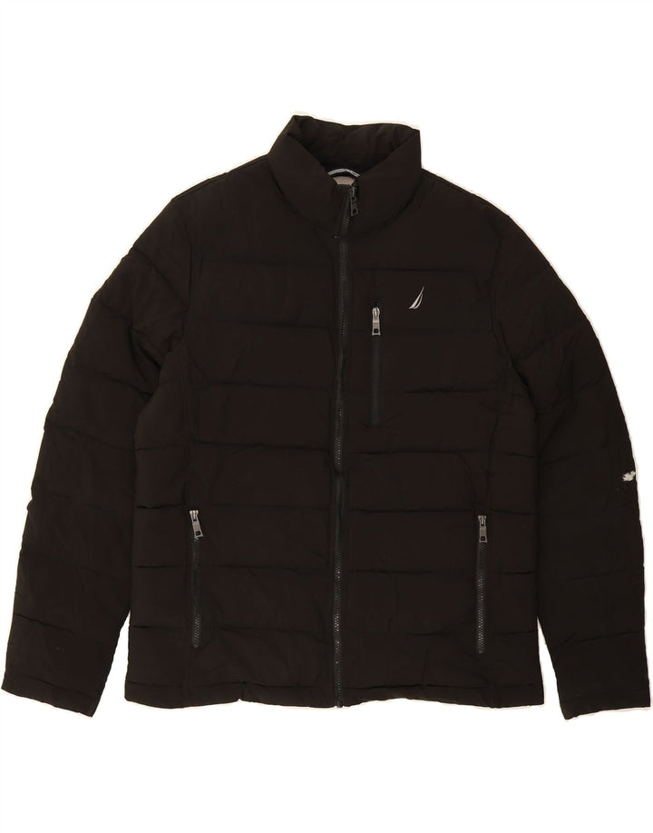 NAUTICA Mens Stretch Padded Jacket UK 40 Large Black Polyester Vintage Nautica and Second-Hand Nautica from Messina Hembry 