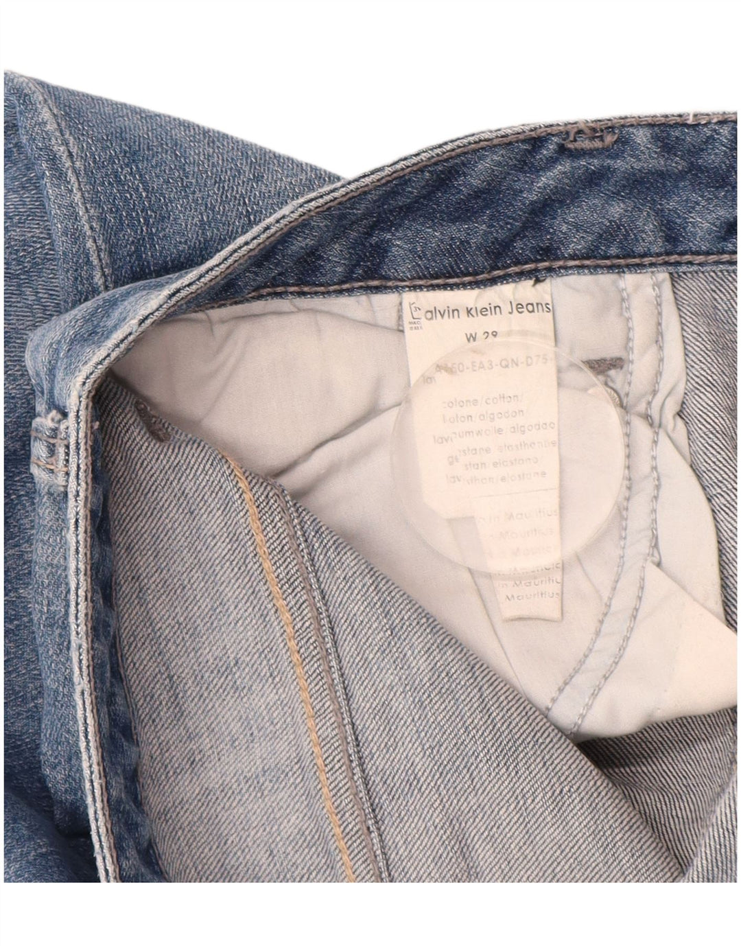 Jeans slim invecchiati da donna Calvin Klein W29 L34 cotone blu